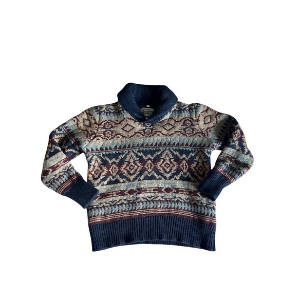 Schott Bros (Mens XL) Southwestern Fair Aisle Shawl Collar Knit Sweater Wool - Picture 1 of 9